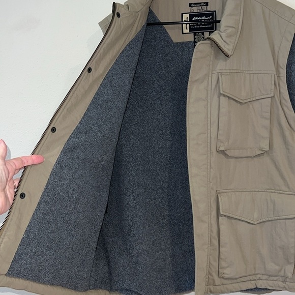 Mens Eddie Bauer Legend Tumwater outdoor polartec tan khaki Vest Size Large - Picture 4 of 6